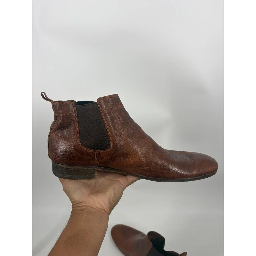 Eleganza Franco Cimadamore Chelsea ankle boots brown leather Made Italy sz 10